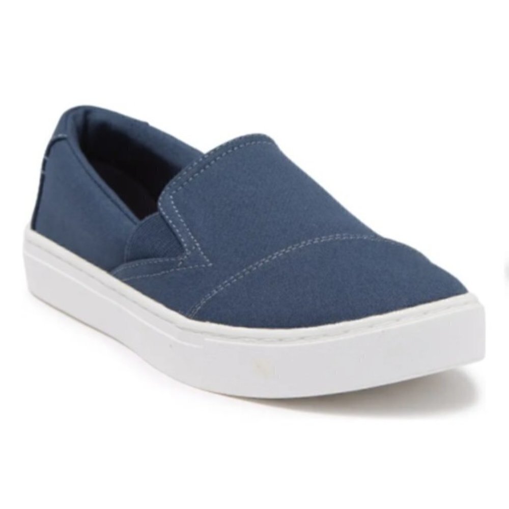 Toms Girls Youth Luca Blue Canvas Summer Chunky Slip-on Sneakers Size 10